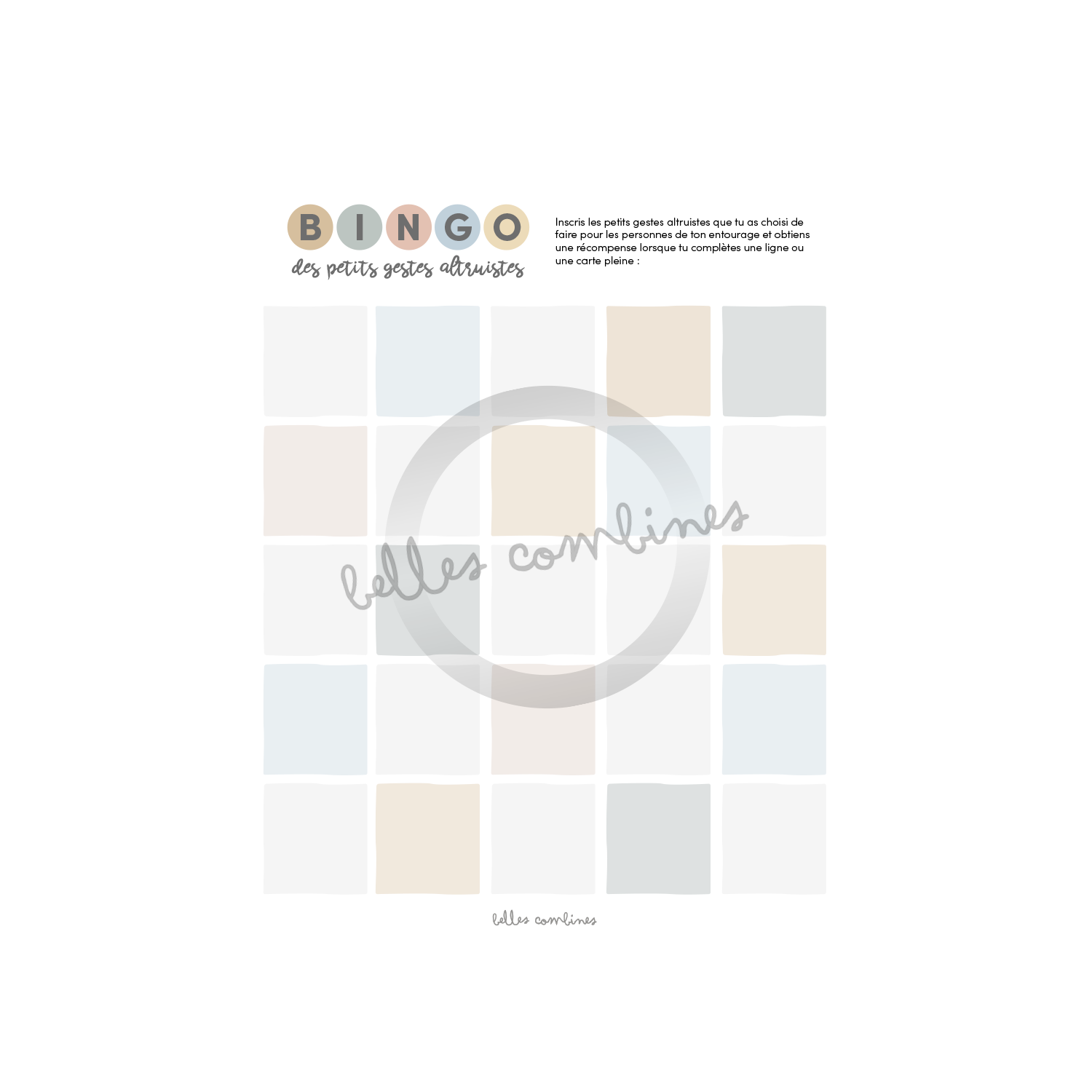 Bingo for small altruistic gestures