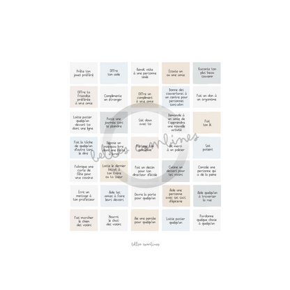 Bingo for small altruistic gestures