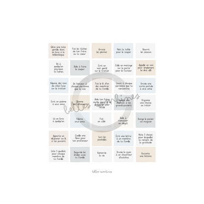 Bingo for small altruistic gestures