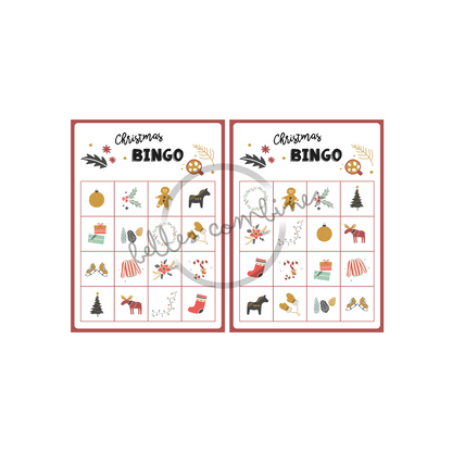English Version of the play sheets of the christmas bingo made by Les Belles Combines