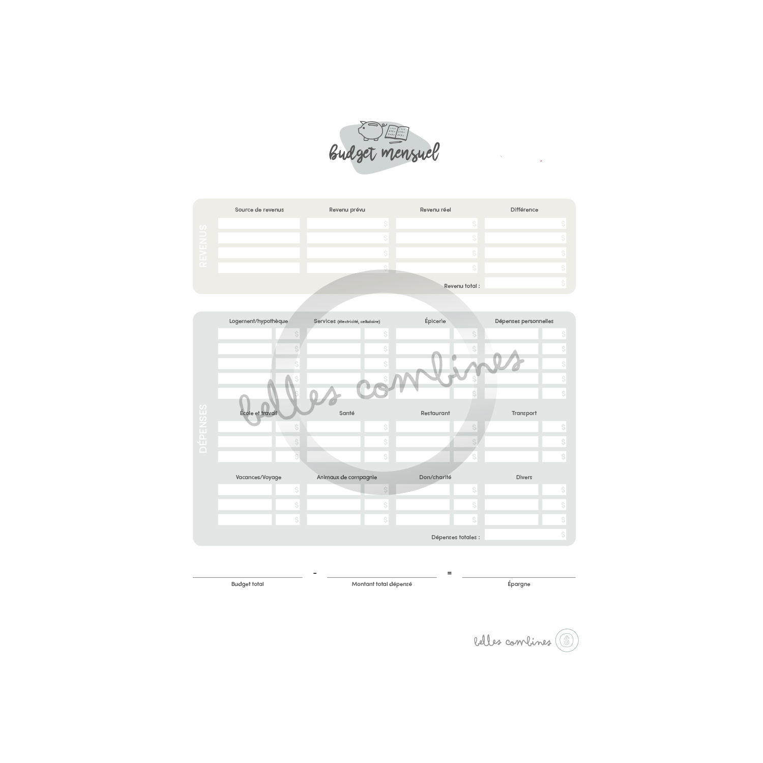 Budget mensuel modèle 2