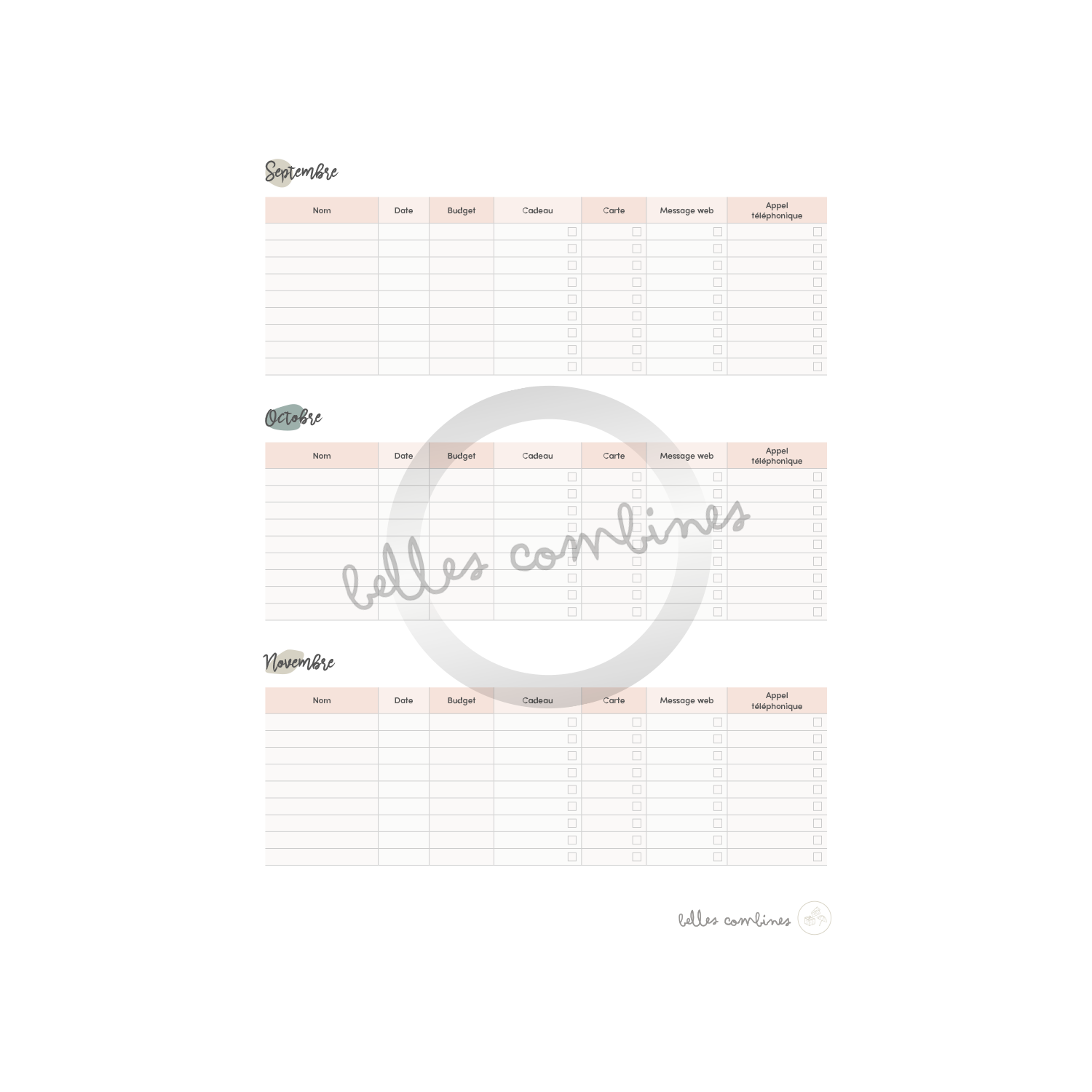 Calendrier des anniversaires