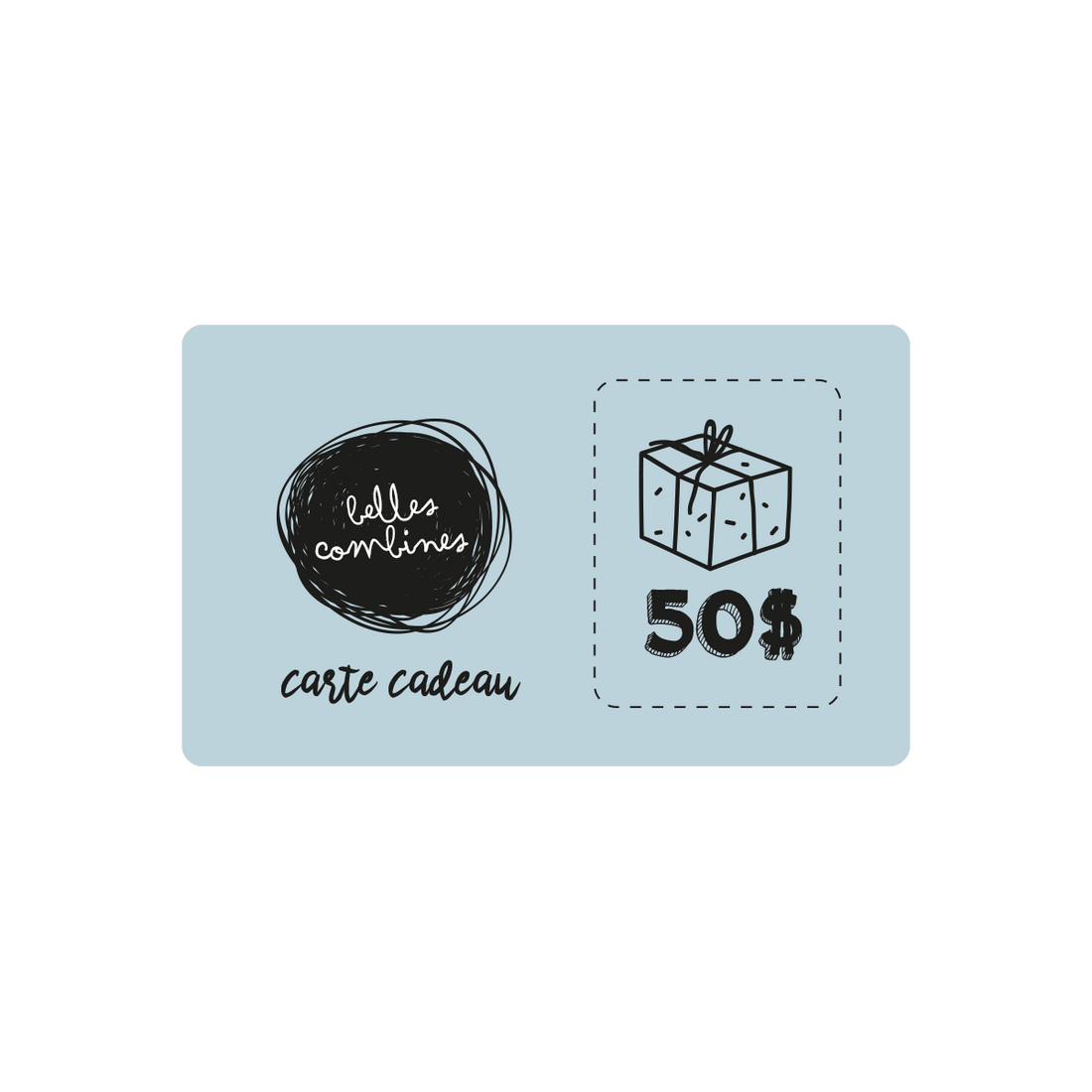 Aperçu de la carte-cadeau de 50$ Les Belles Combines
