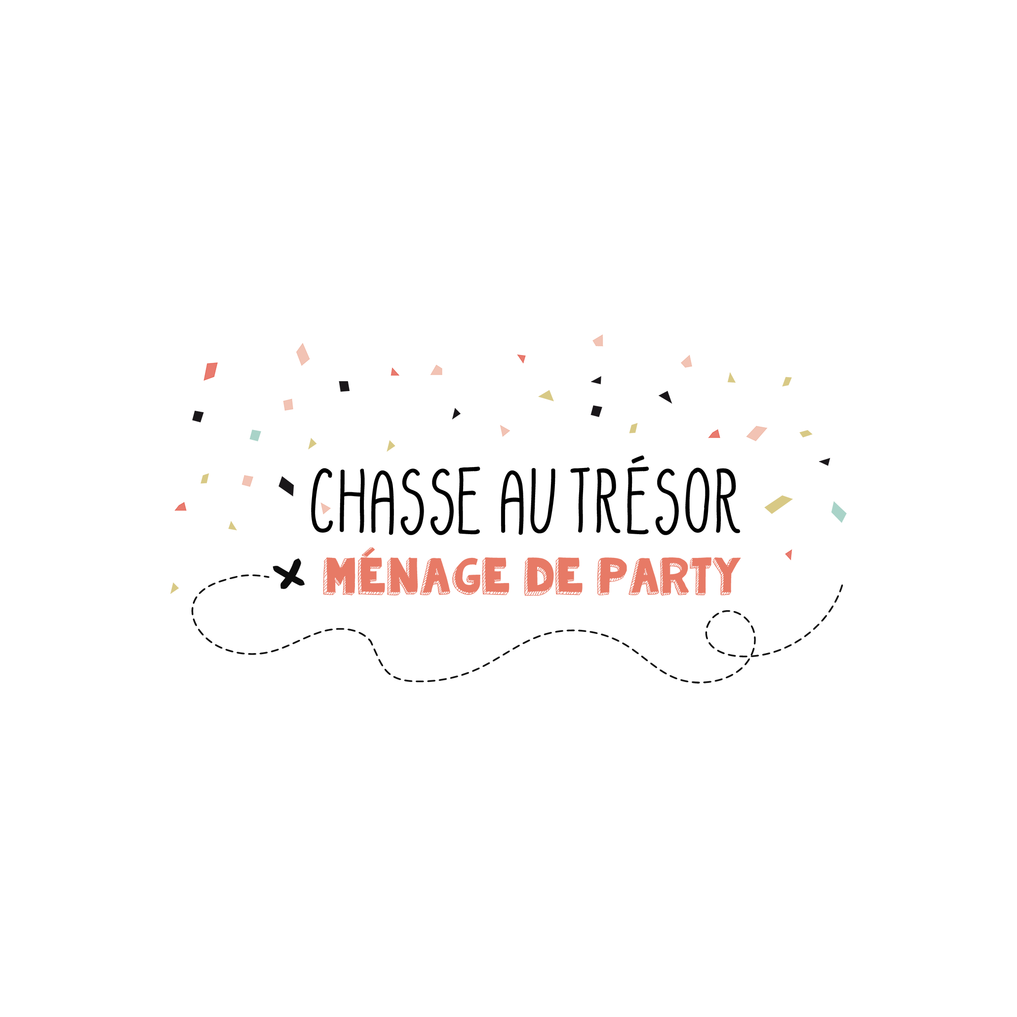 Version française du logo de la petite combine de la chasse au trésor pour le ménage de party Les Belles Combines