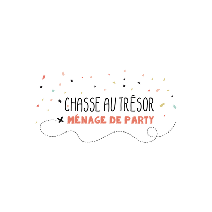 Version française du logo de la petite combine de la chasse au trésor pour le ménage de party Les Belles Combines