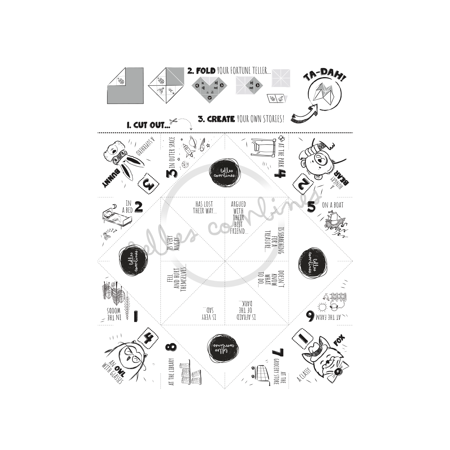 English version of the story teller to tell stories document made by Les Belles Combines