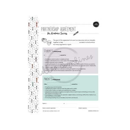English version of the partnership agreement for academic success document made by Les Belles Combines