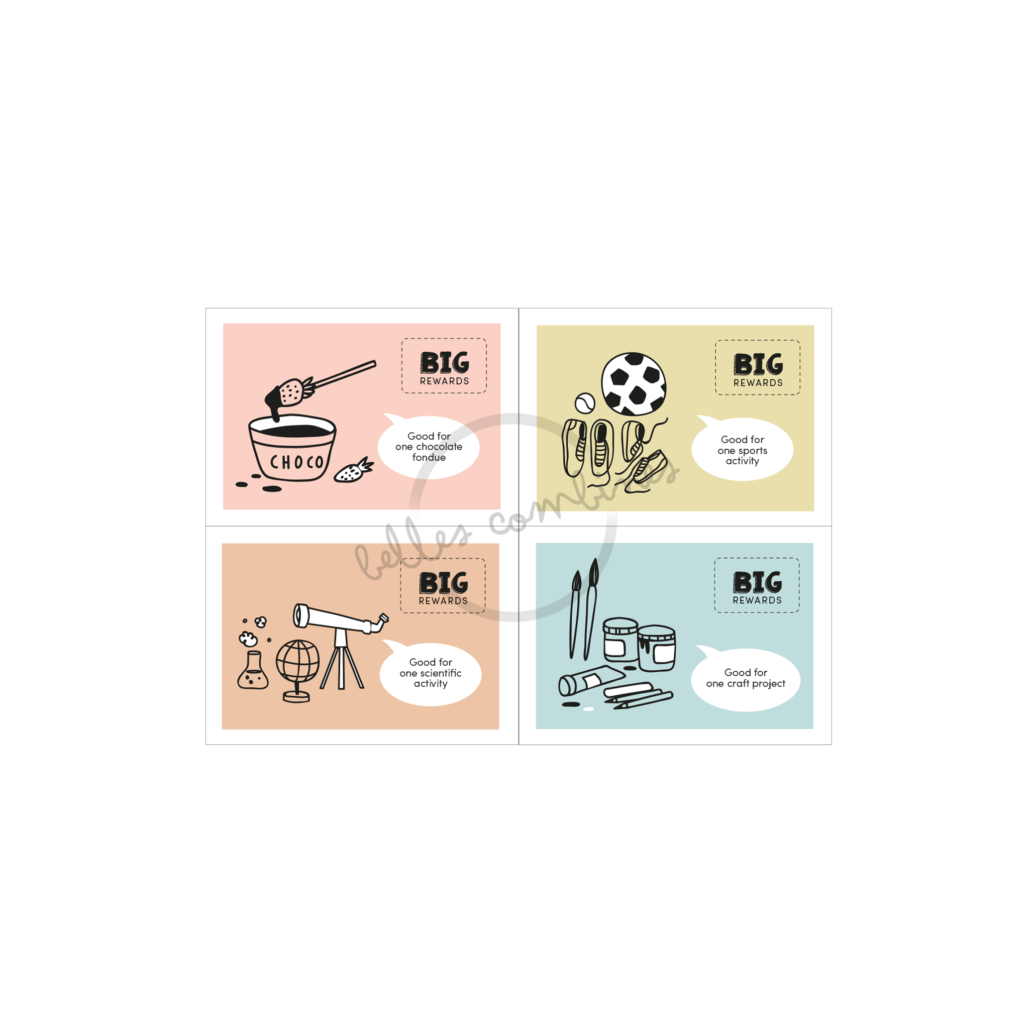 English version of the big rewards coupons made by Les Belles Combines