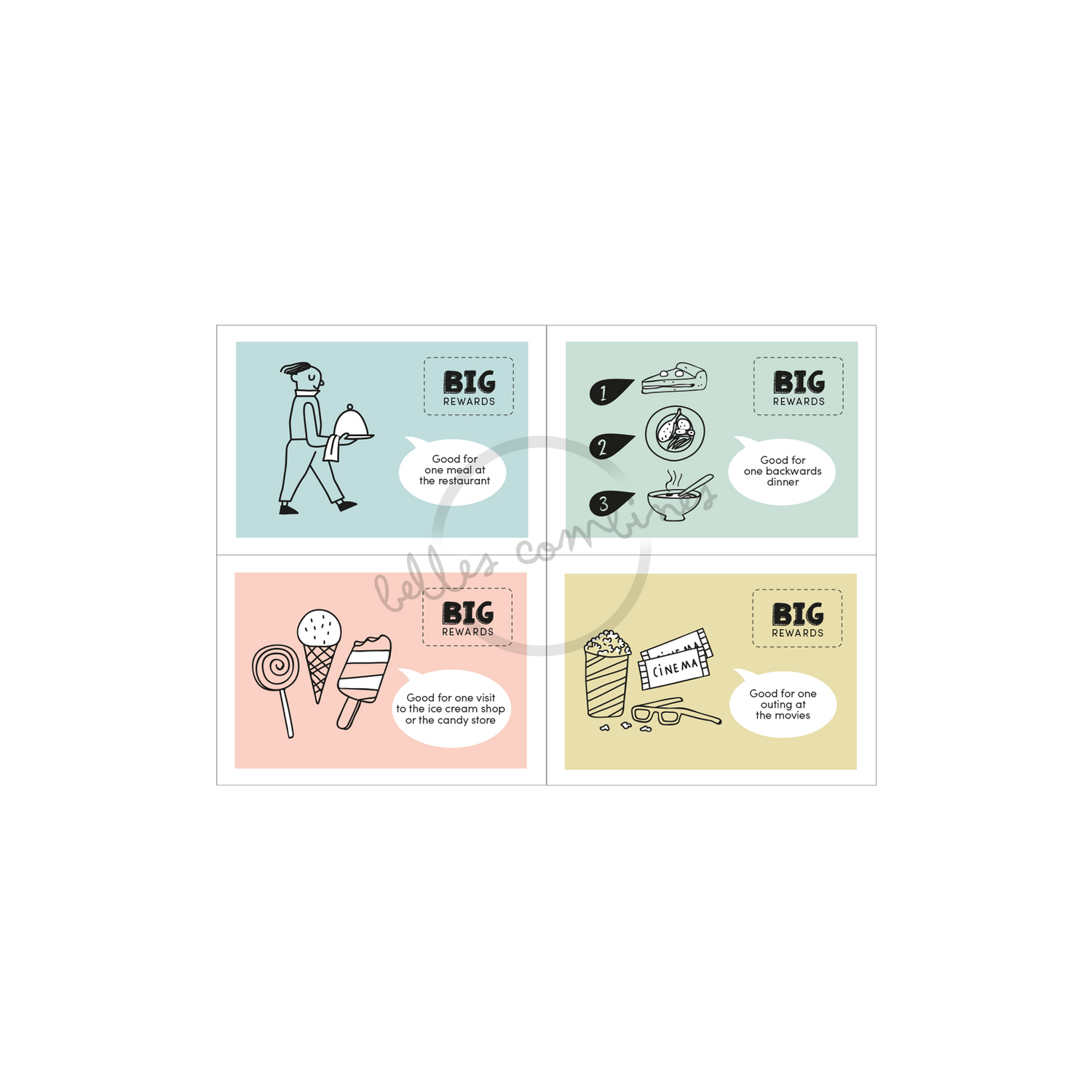 English version of the big rewards coupons made by Les Belles Combines