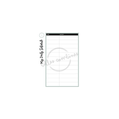 English version of the document to print My Daily Schedule made by Les Belles Combines