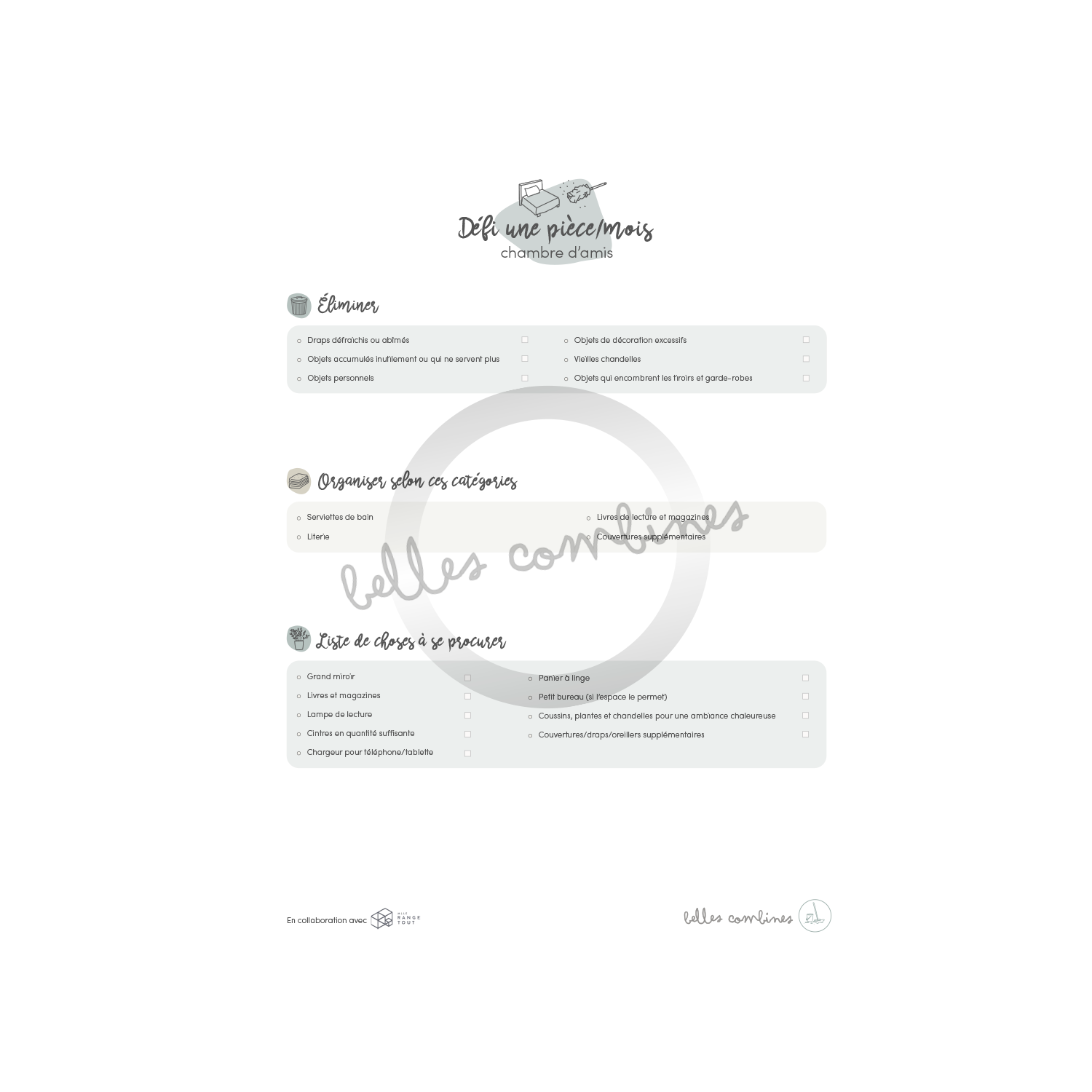 Défi 1 pièce/mois chambre d&