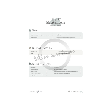 Défi 1 pièce/mois chambre d&