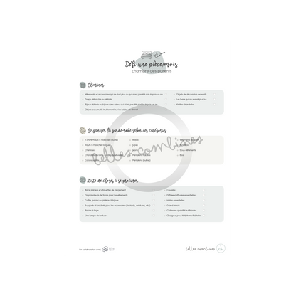 Défi 1 pièce/mois chambre parents