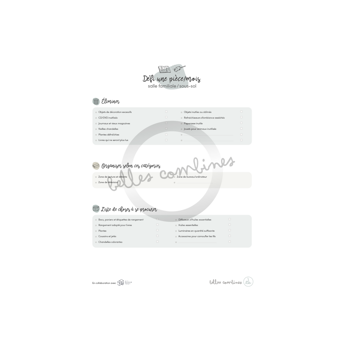 Challenge 1 piece/month basement