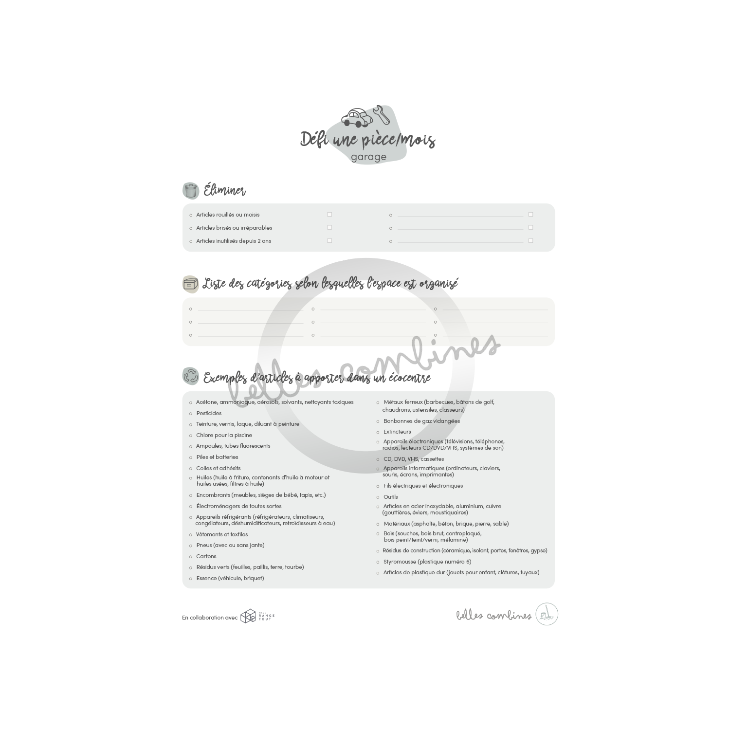 Challenge 1 coin/month garage