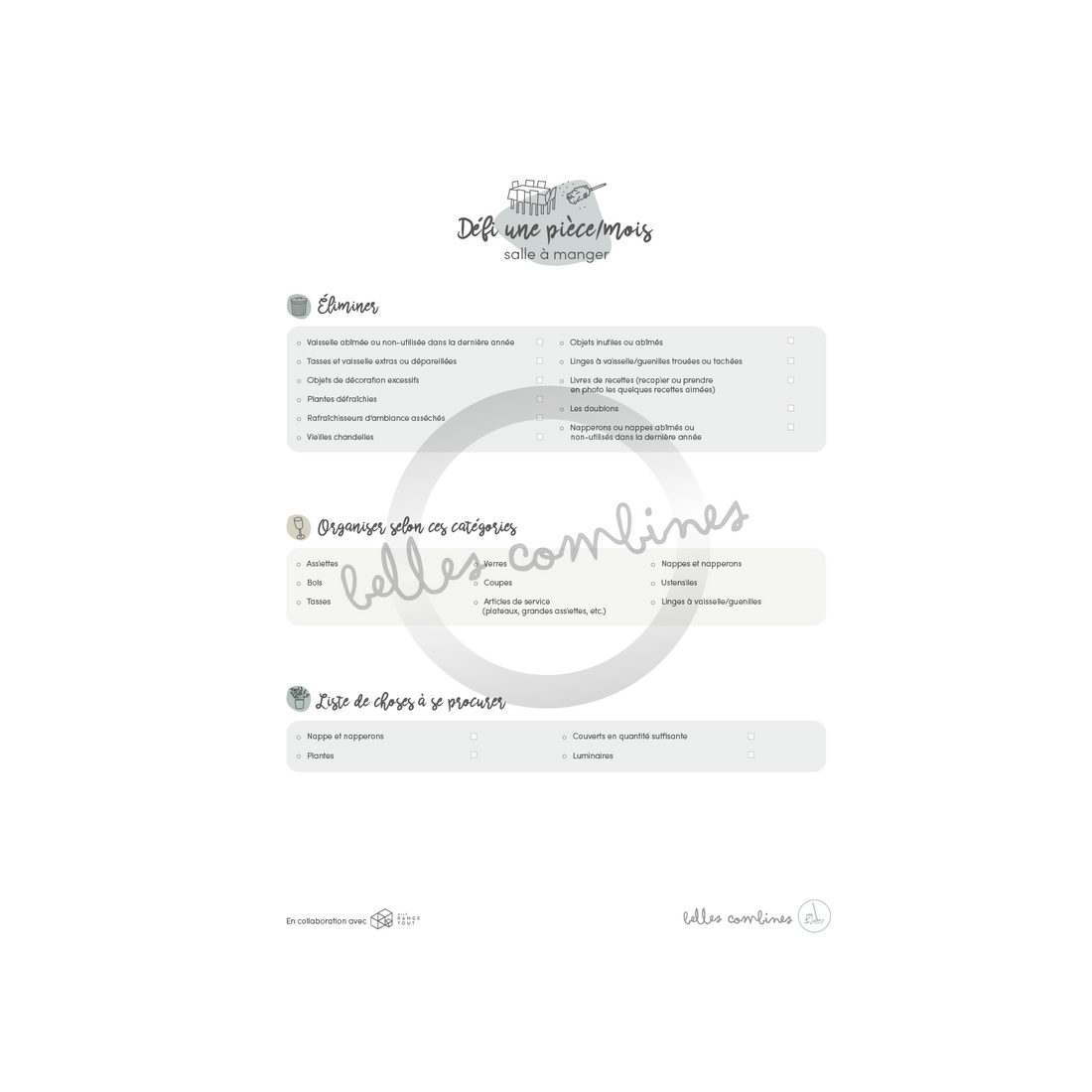 Challenge 1 piece/month dining room