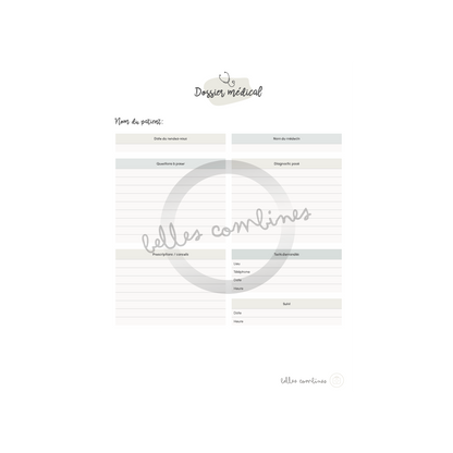 Fiche médicale pour enfant