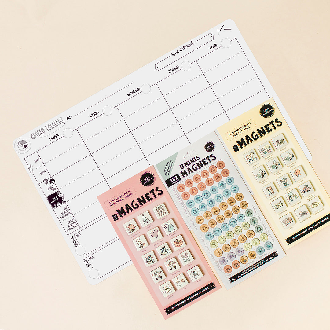 English version of the content of the weekly planning kit by Les Belles Combines