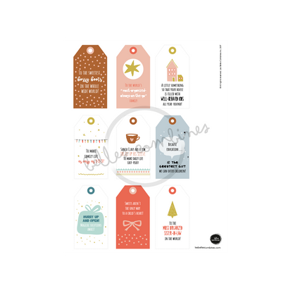 English version of the printable christmas gift tags made by Les Belles Combines