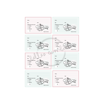 English version of the tooth fairy receipts to print made by Les Belles Combines
