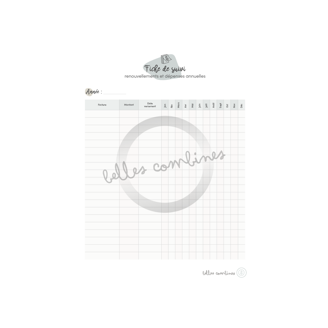Fiche de suivi- renouvellements et dépenses annuelles