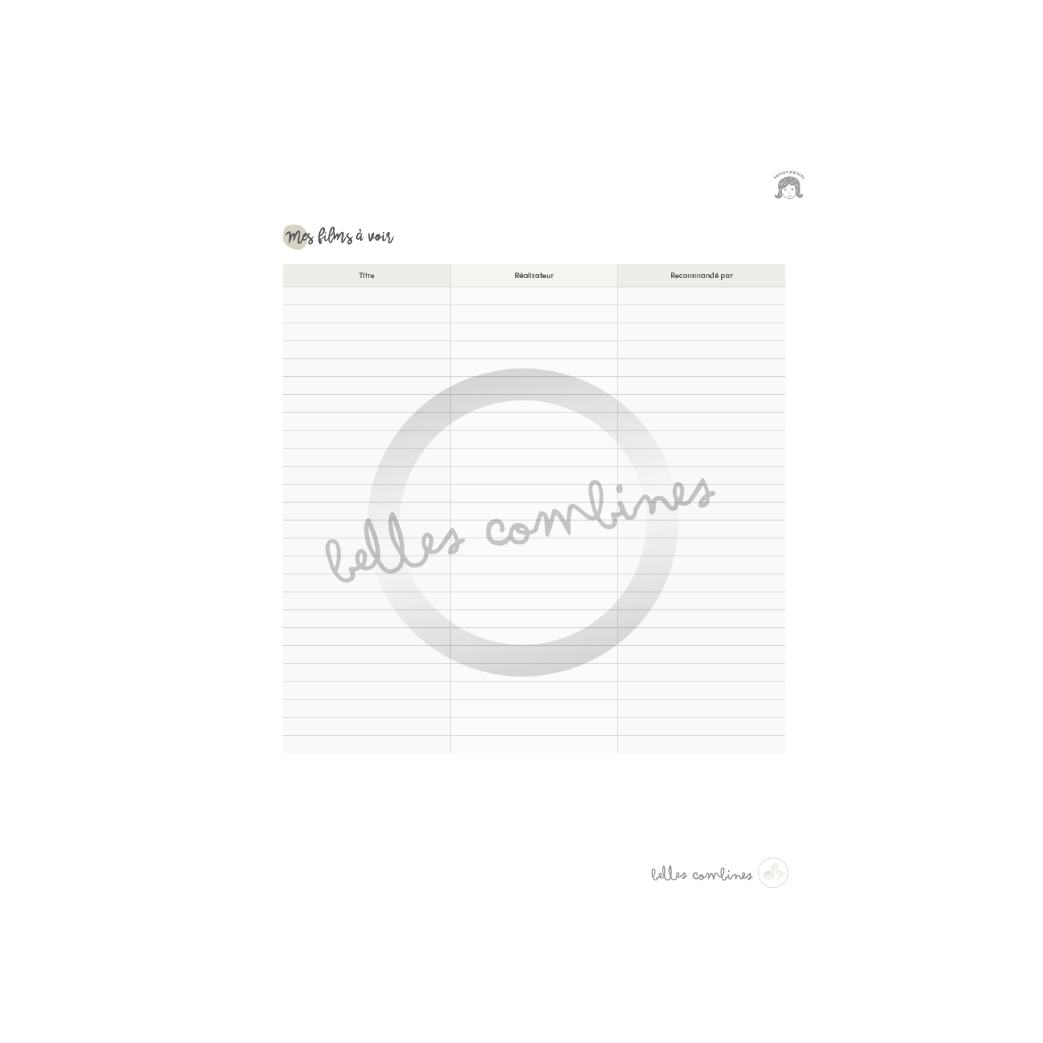 Nos suggestions de films - Parents