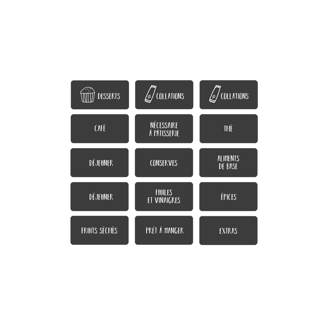 Aperçu des étiquettes de rangement pour le garde-manger style scandinave Les Belles Combines