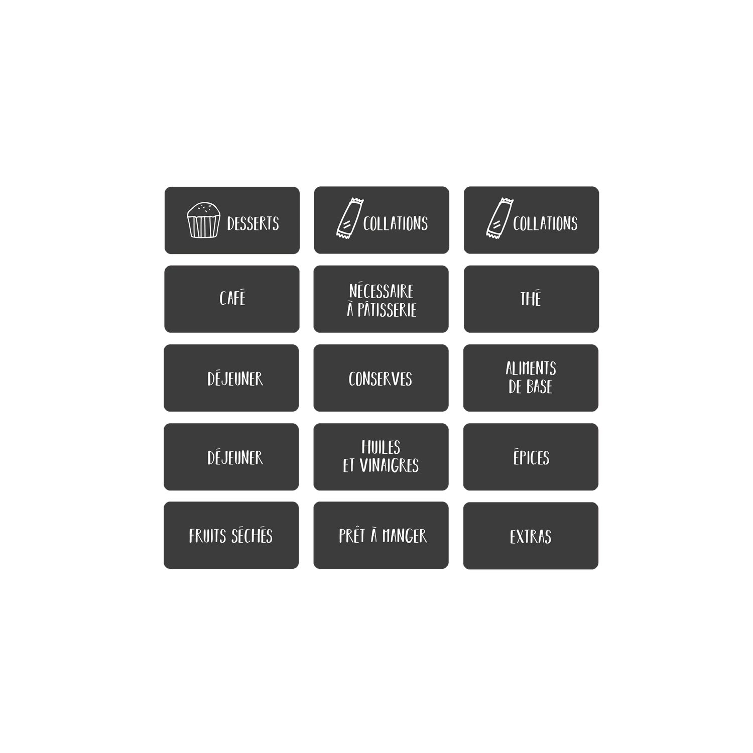 Aperçu des étiquettes de rangement pour le garde-manger style scandinave Les Belles Combines