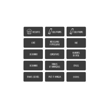 Aperçu des étiquettes de rangement pour le garde-manger style scandinave Les Belles Combines