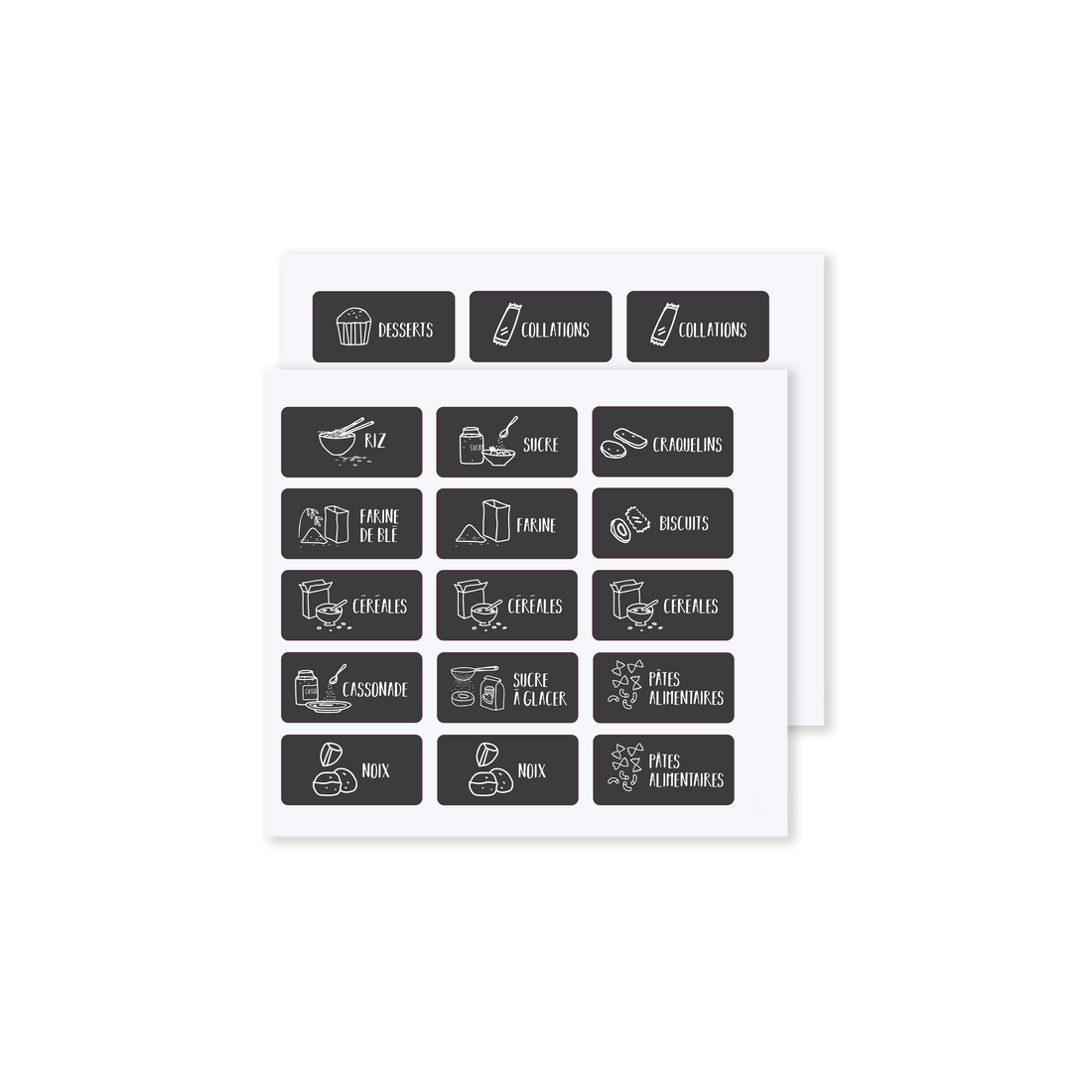 Aperçu des étiquettes de rangement pour le garde-manger style scandinave Les Belles Combines