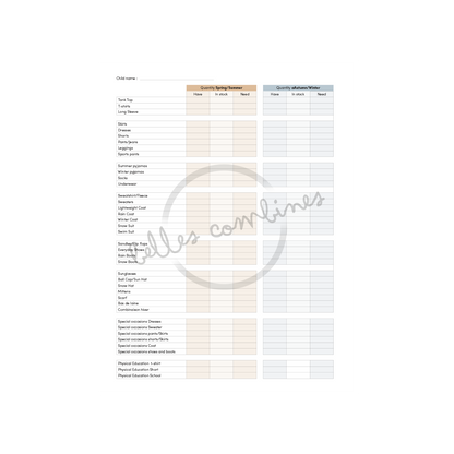 English version of the document to print Shopping guide for the little one&