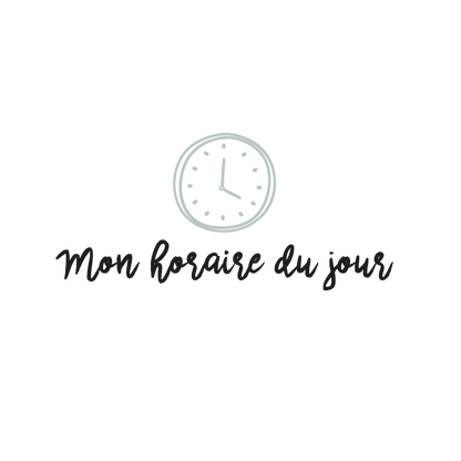 Version française du logo de la petite combine à imprimer Mon horaire du jour par Les Belles Combines