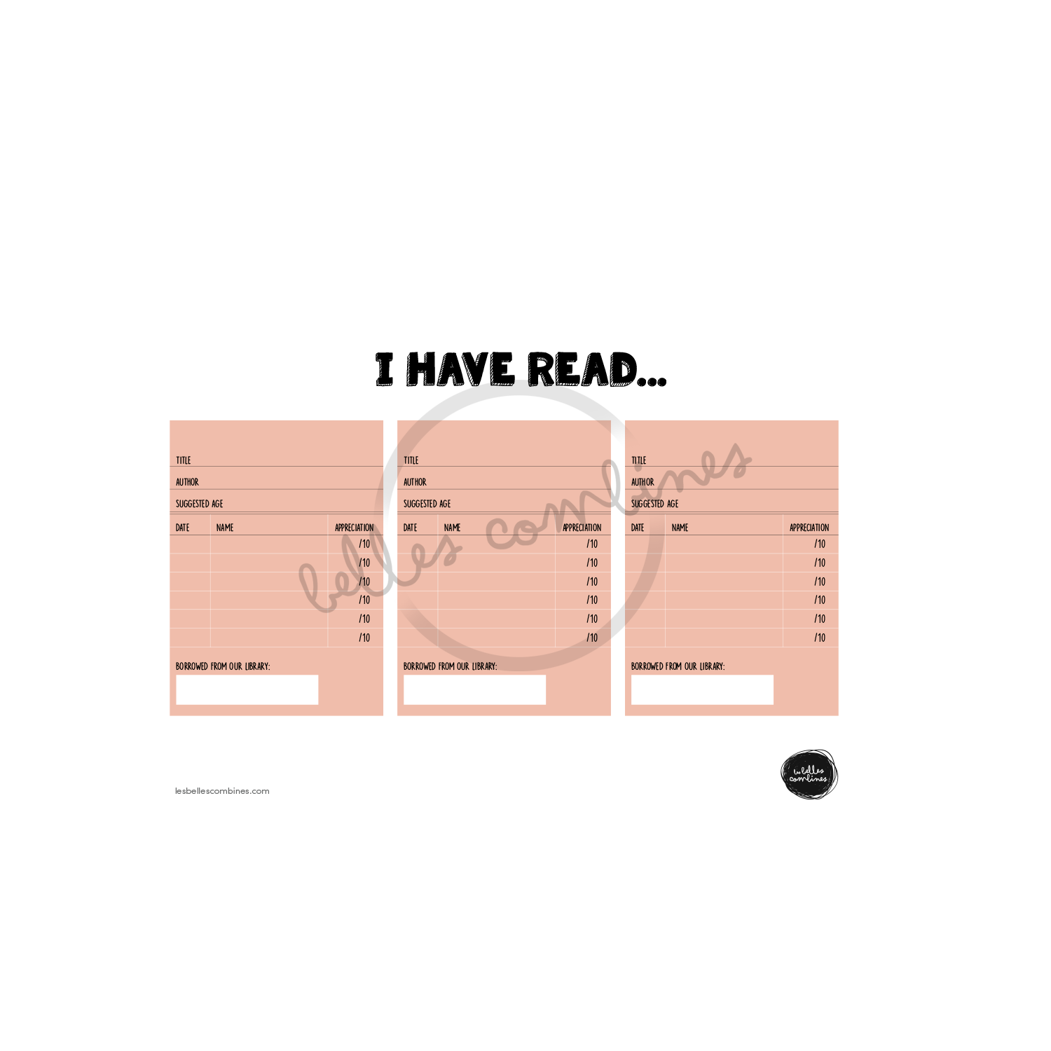 English version of the document to print I have read made by Les Belles Combines