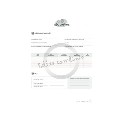 Informations scolaires importantes