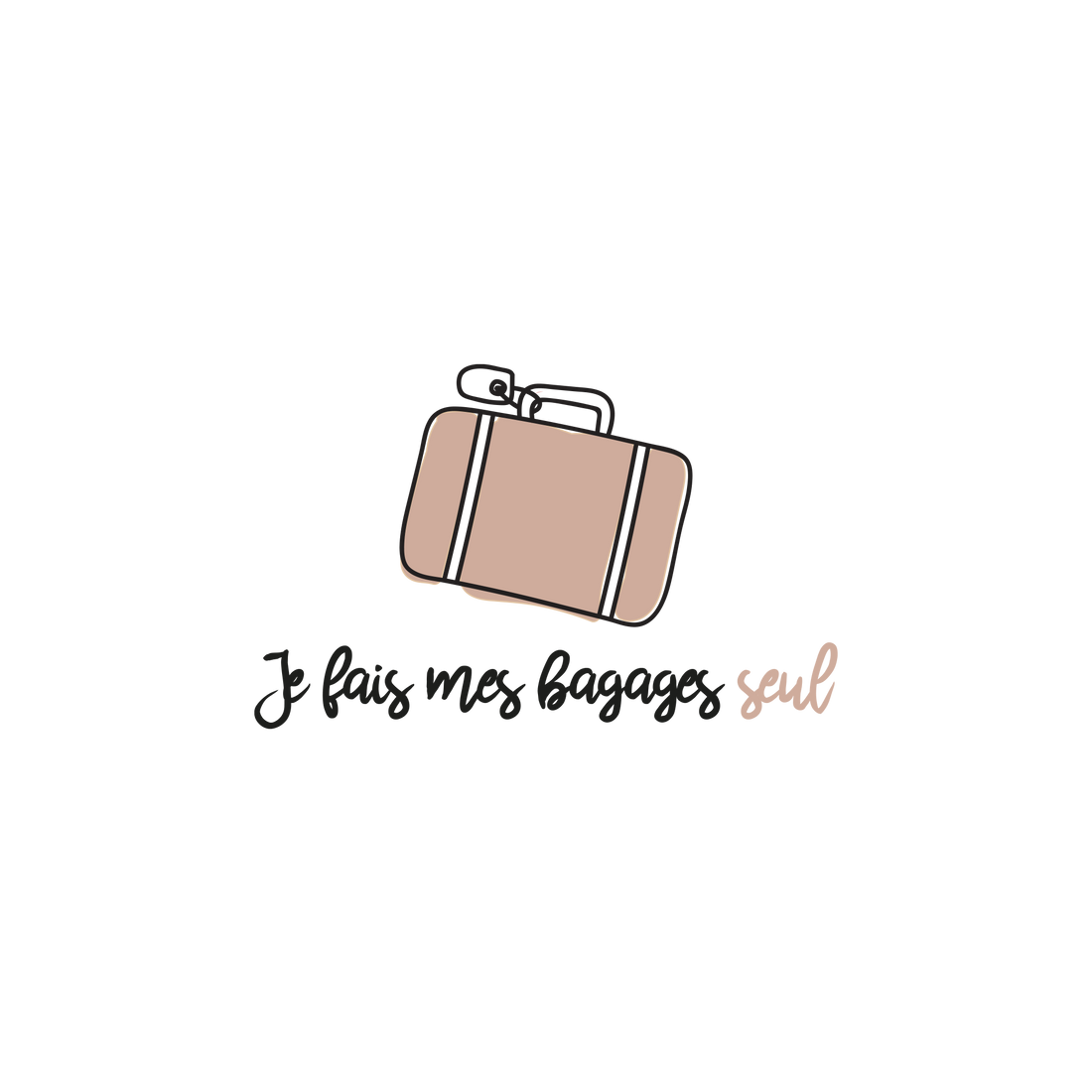 Version française du logo de la petite combine Je fais mes bagages seul des Belles Combines