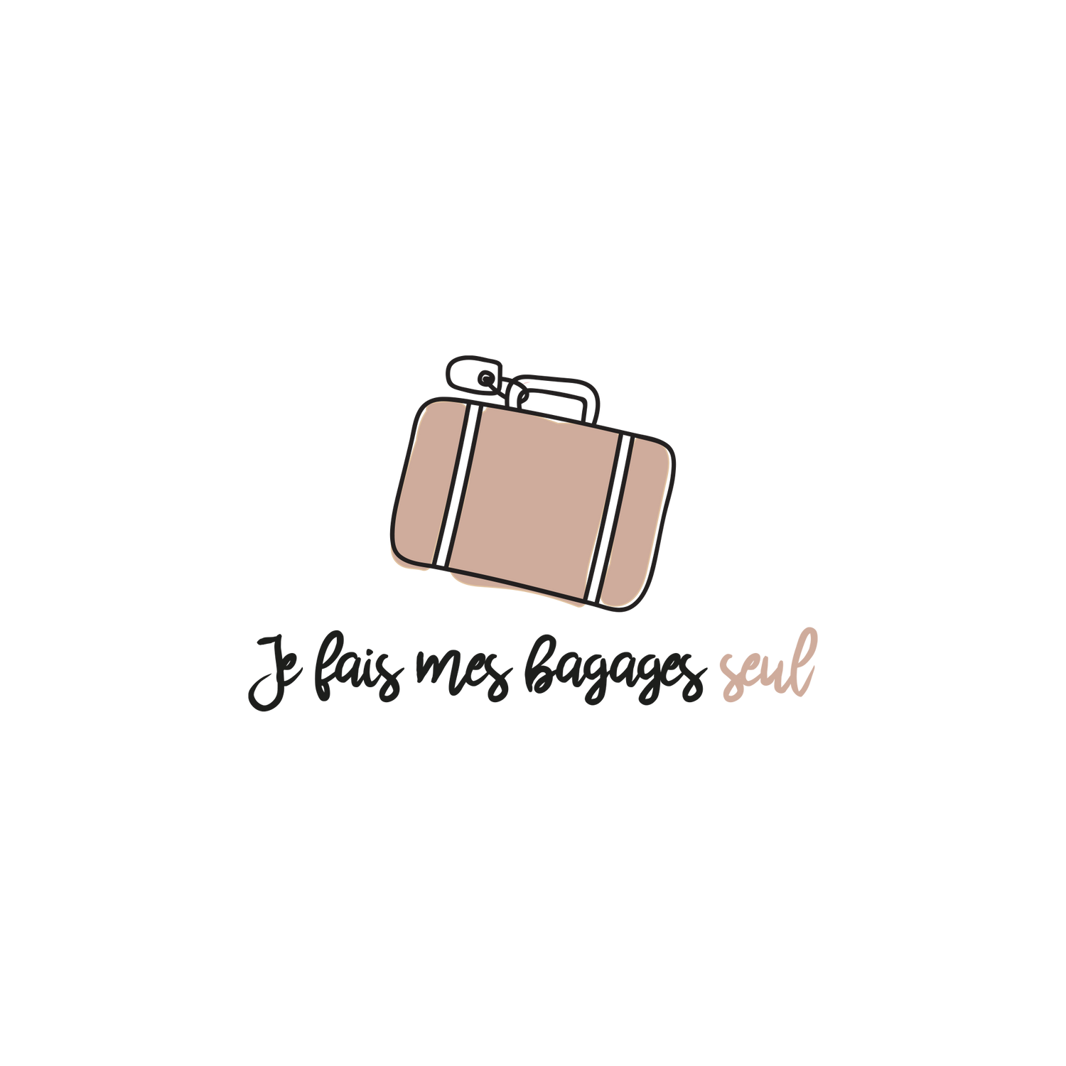 Version française du logo de la petite combine Je fais mes bagages seul des Belles Combines