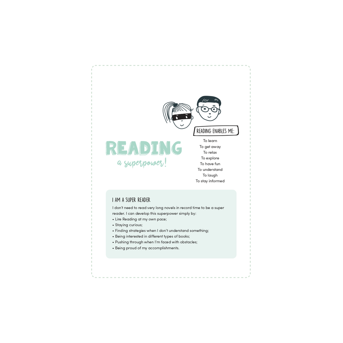 English version of the Reading a superpower document made by Les Belles Combines