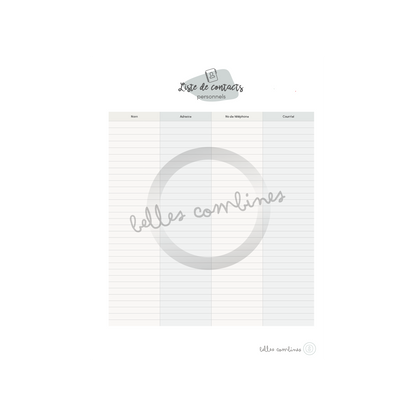 Liste de contacts personnels