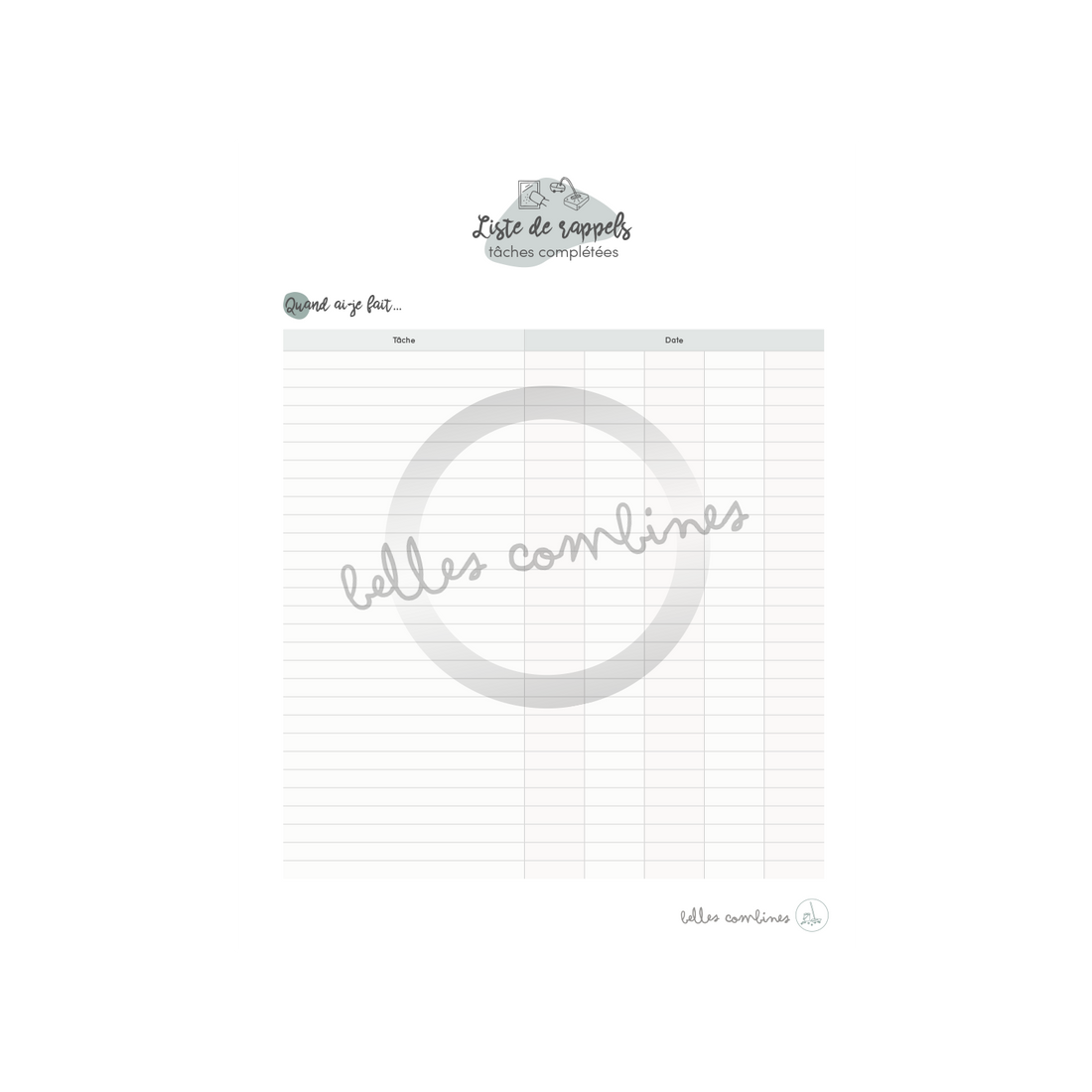 Reminder list of completed tasks