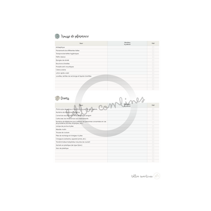 Liste de bagages pour adultes