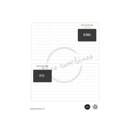 English version of the seasonal storage inventory document to print made by Les Belles Combines