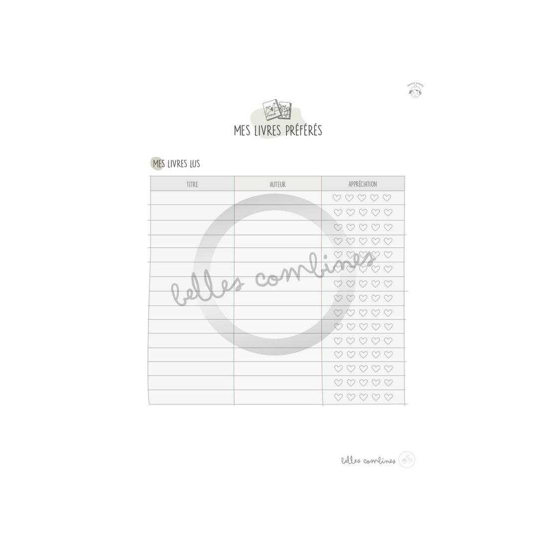 Suivi des lectures - Enfants