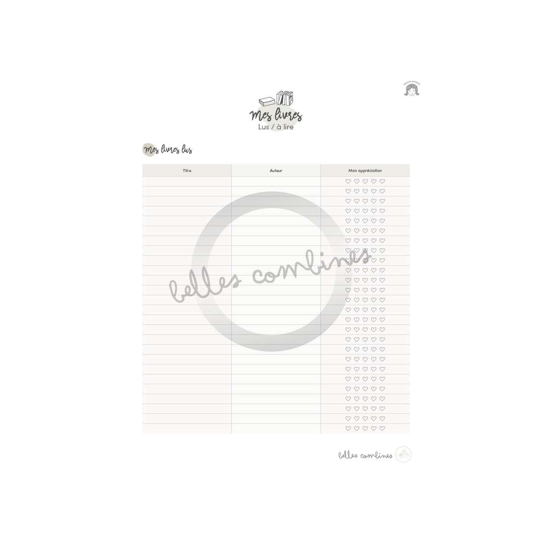 Suivi des lectures - Parents