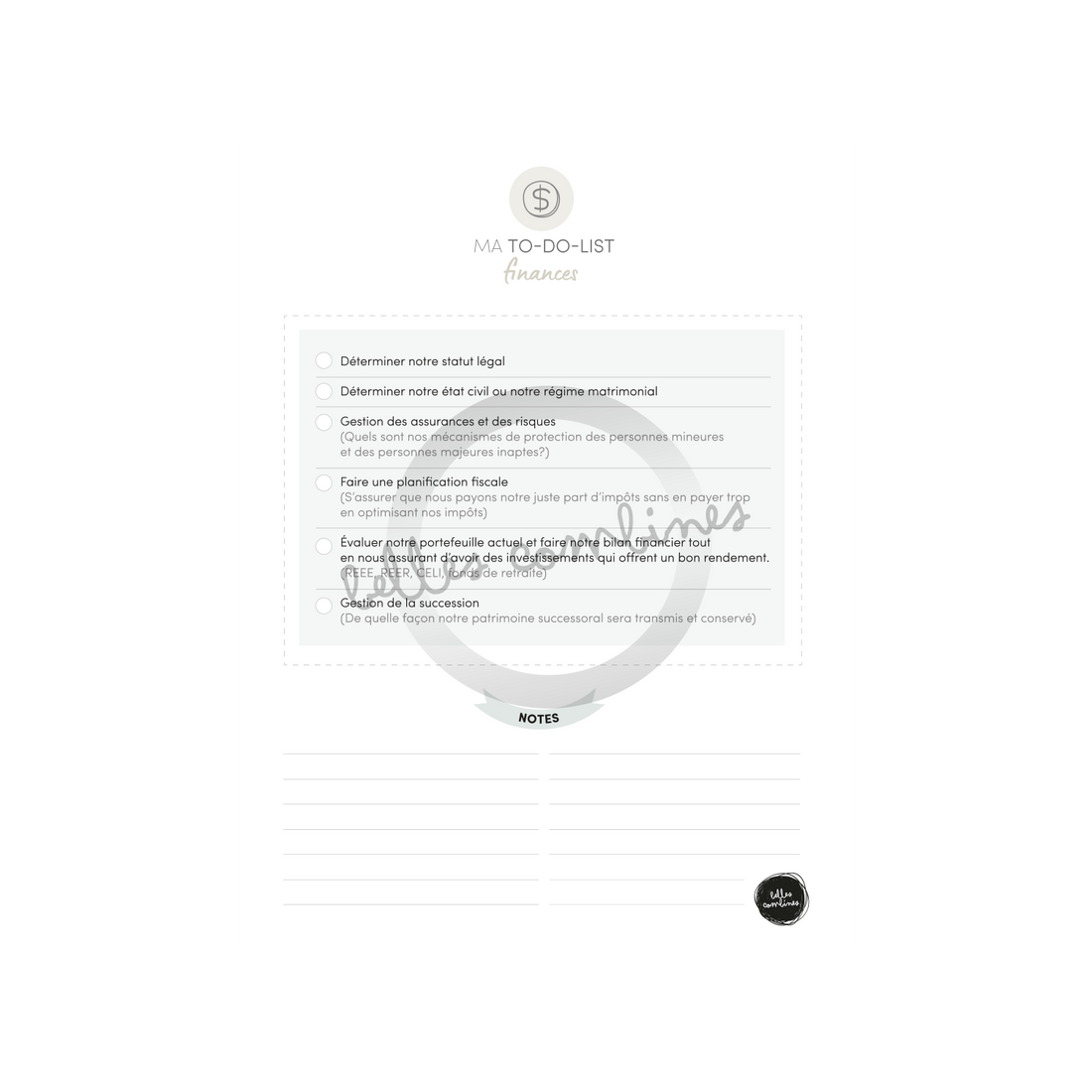 To do list financière