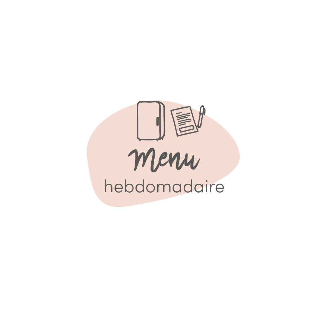 Menu hebdomadaire avec liste d&
