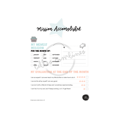 English version of the Mission Accomplished document to print made by Les Belles Combines