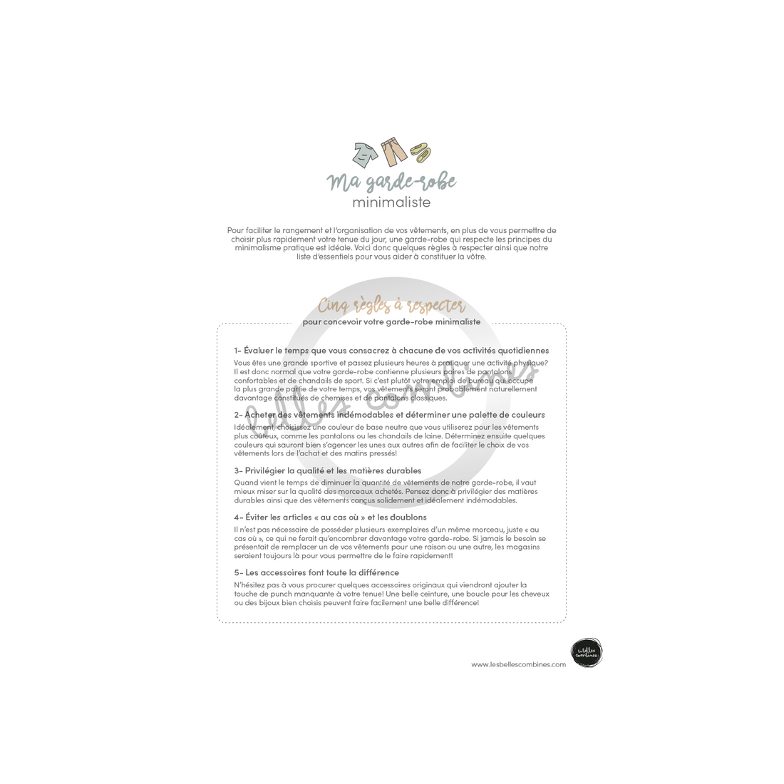Ma garde-robe minimaliste