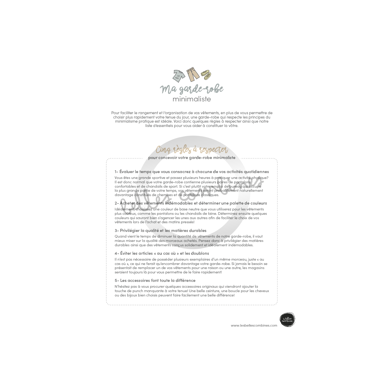 Ma garde-robe minimaliste