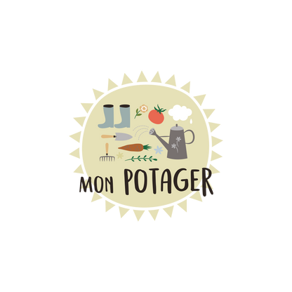 Version française du logo de la petite combine à imprimer Mon potager par Les Belles Combines