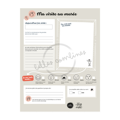 Version française du document à imprimer Ma visite au musée Les Belles Combines